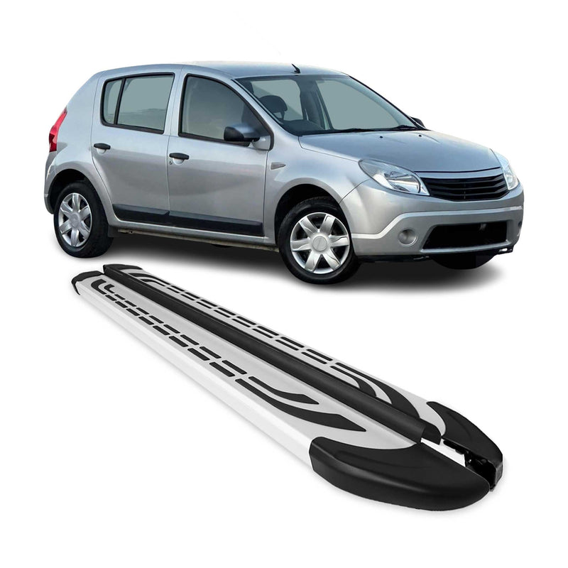 Marchepieds Latéraux pédale pour Dacia Sandero 2008-2012 Aluminium Gris 2Pcs
