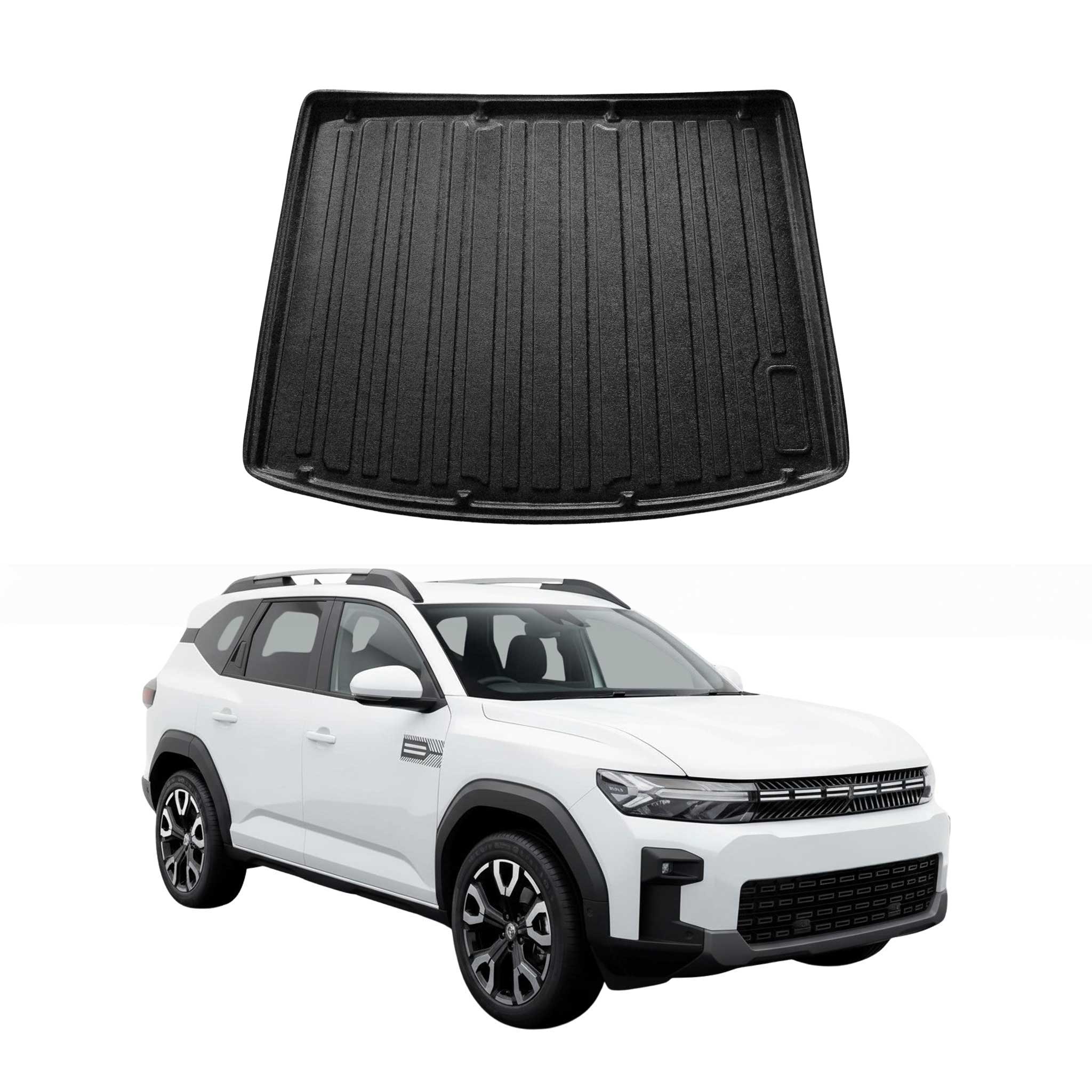 Tapis de Coffre pour Dacia Duster mk3 Hybrid 4x2 2024-2026 Supérieur TPE Noir