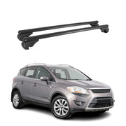 Barres de toit Transversales pour Ford Kuga I 2008-2012 Noir Aluminium