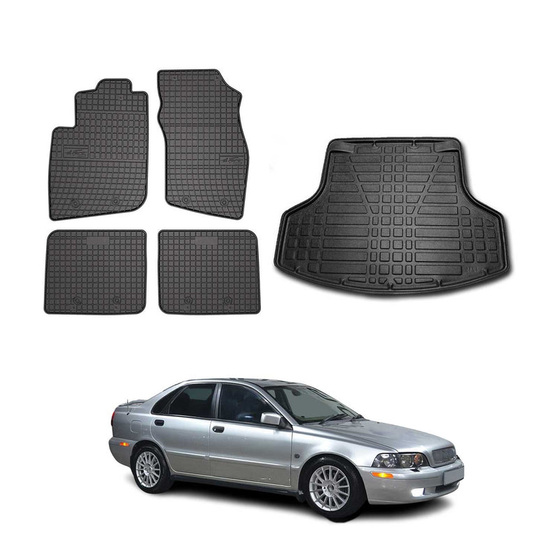 Kit Tapis de sol et coffre pour Volvo S40 1995-2004 TPE Noir
