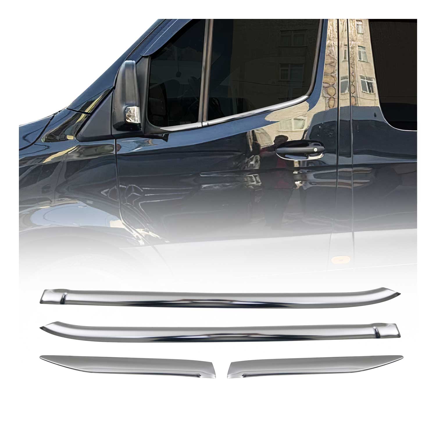 Garniture de Fenêtre pour Mercedes Sprinter 907 910 2018-2026 Acier Inox 4Pcs