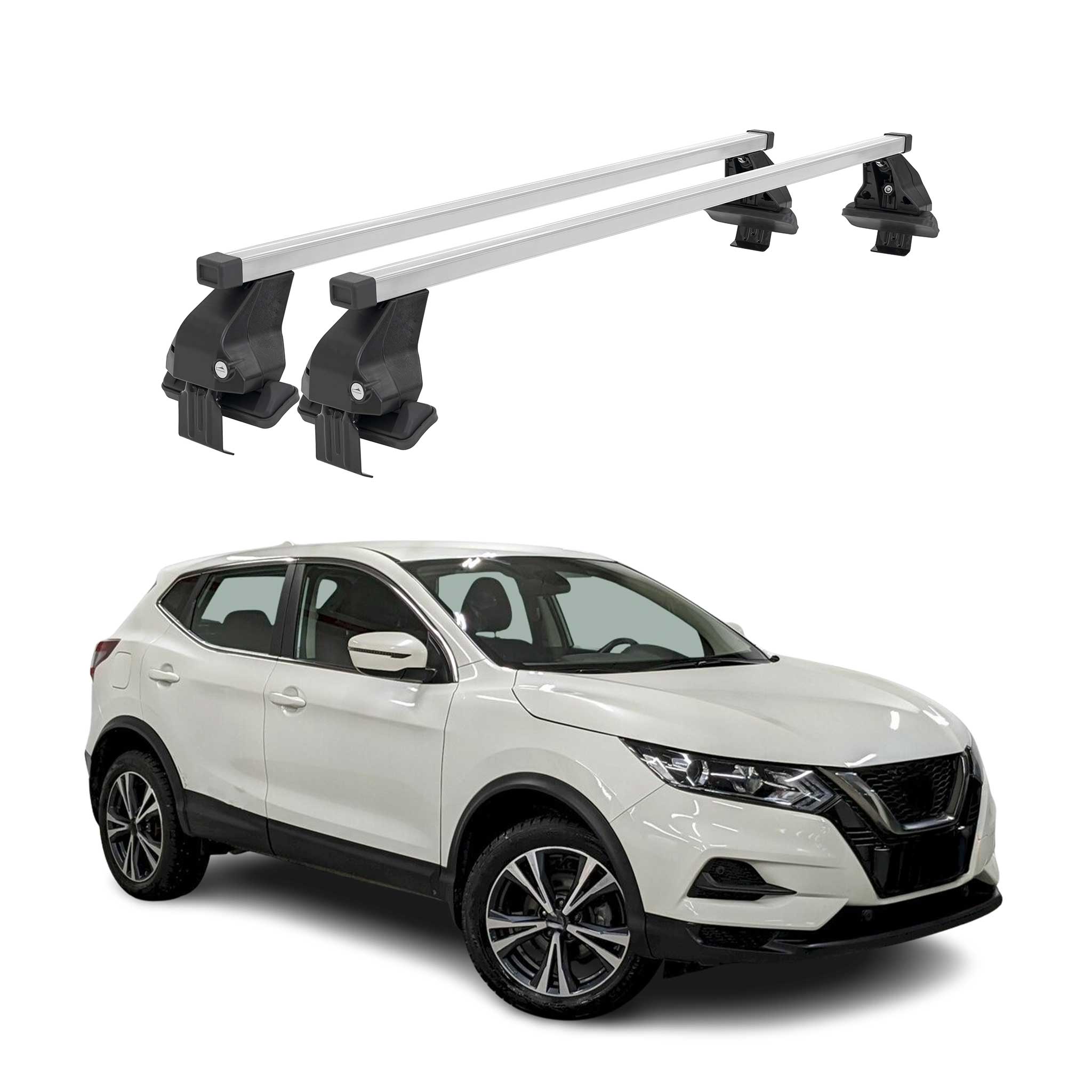 Barres de toit transversales pour Nissan Qashqai J11 2017-2021 Acier Gris