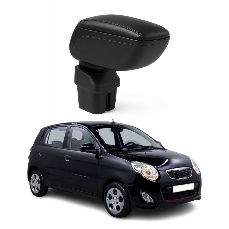 Accoudoir central Pour Kia Picanto 2011-2017 HB Simili-cuir Noir Coulissant