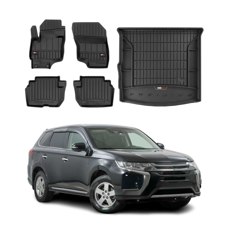 Kit Tapis de Sol et Coffre pour Mitsubishi Outlander 2014-2022 TPE Noir
