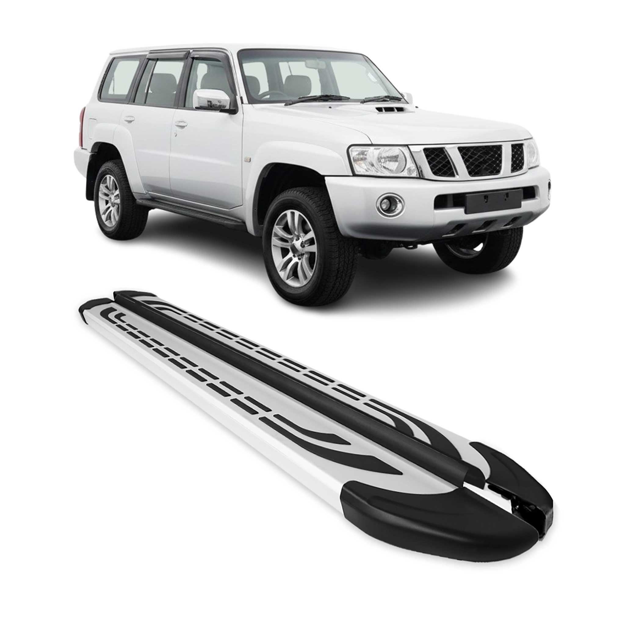Marchepieds Latéraux pédale pour Nissan Patrol 2010-2024 Aluminium Gris 2Pcs