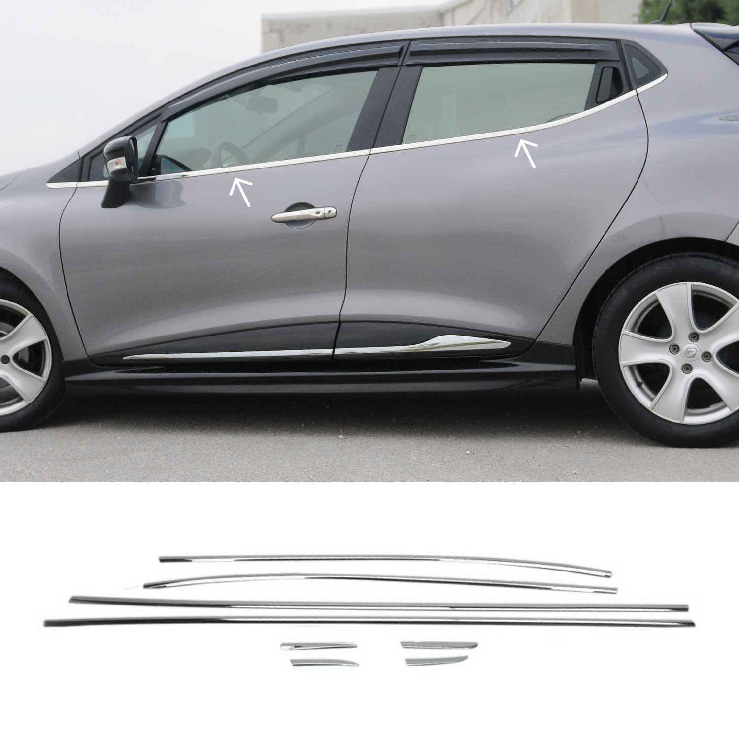 Garniture de Fenêtre pour Renault Clio HB 2012-2019 Acier Inox 8Pcs