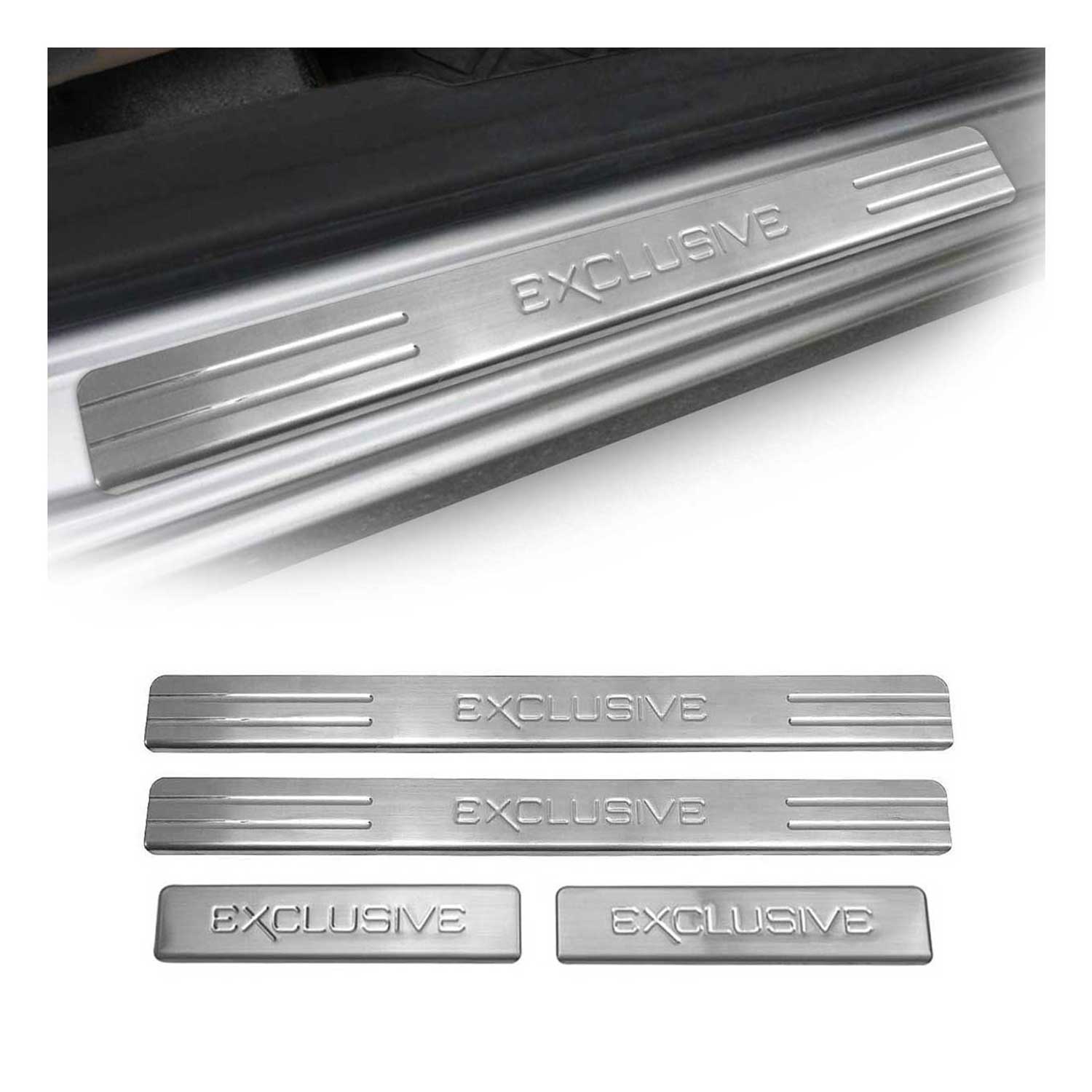 Seuils de Porte pour Skoda Karoq 2017-2026 acier inoxydable Chromé Universal 4x