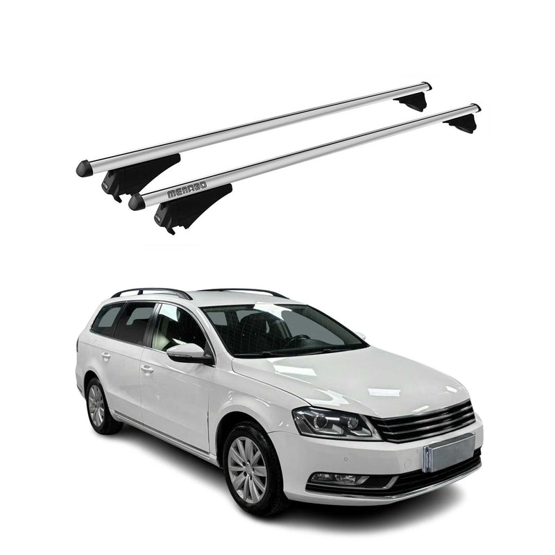 Tiger Barres de toit transversales pour VW Passat B7 Variant 2011-2014 Gris