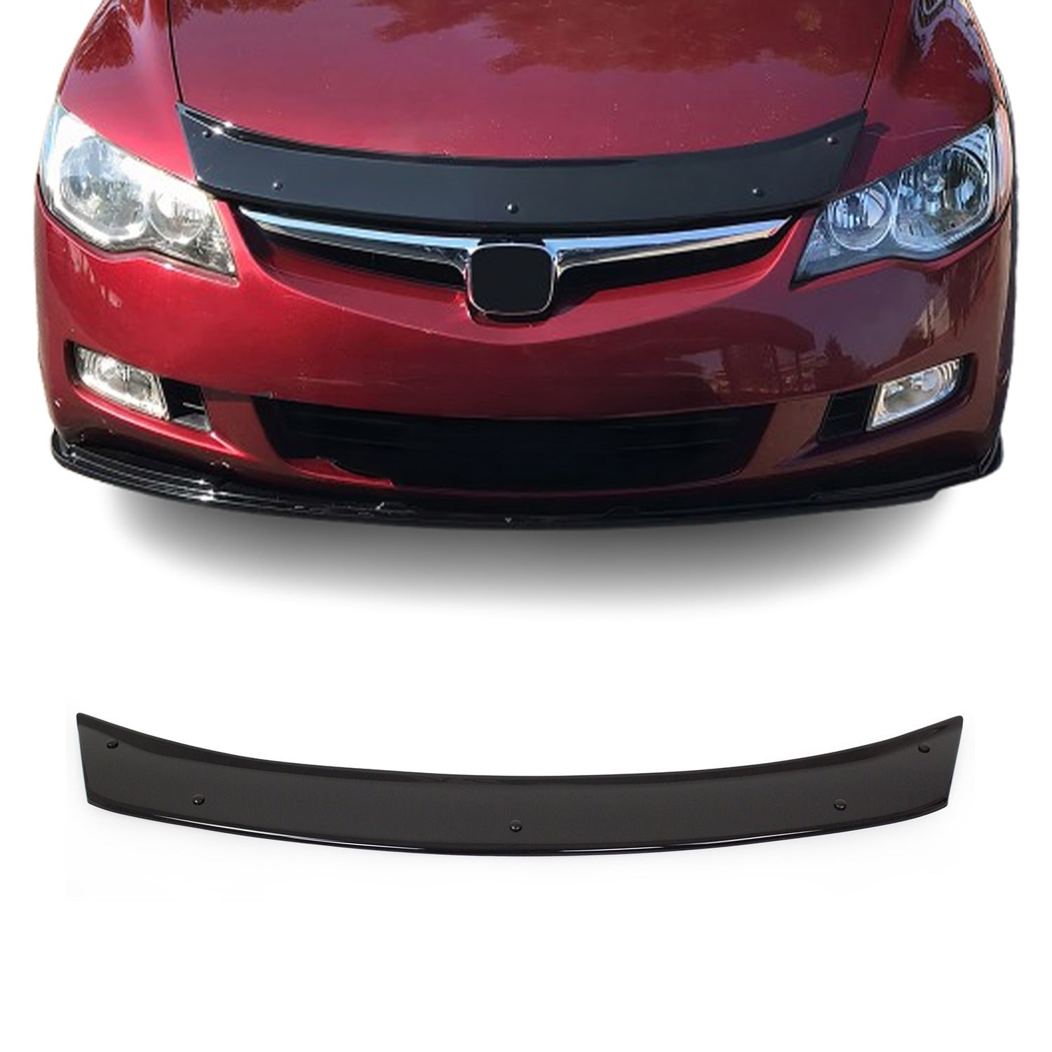 Deflecteurs d'air capot de voiture pour Honda Civic 2006-2011 Acrylique Noir