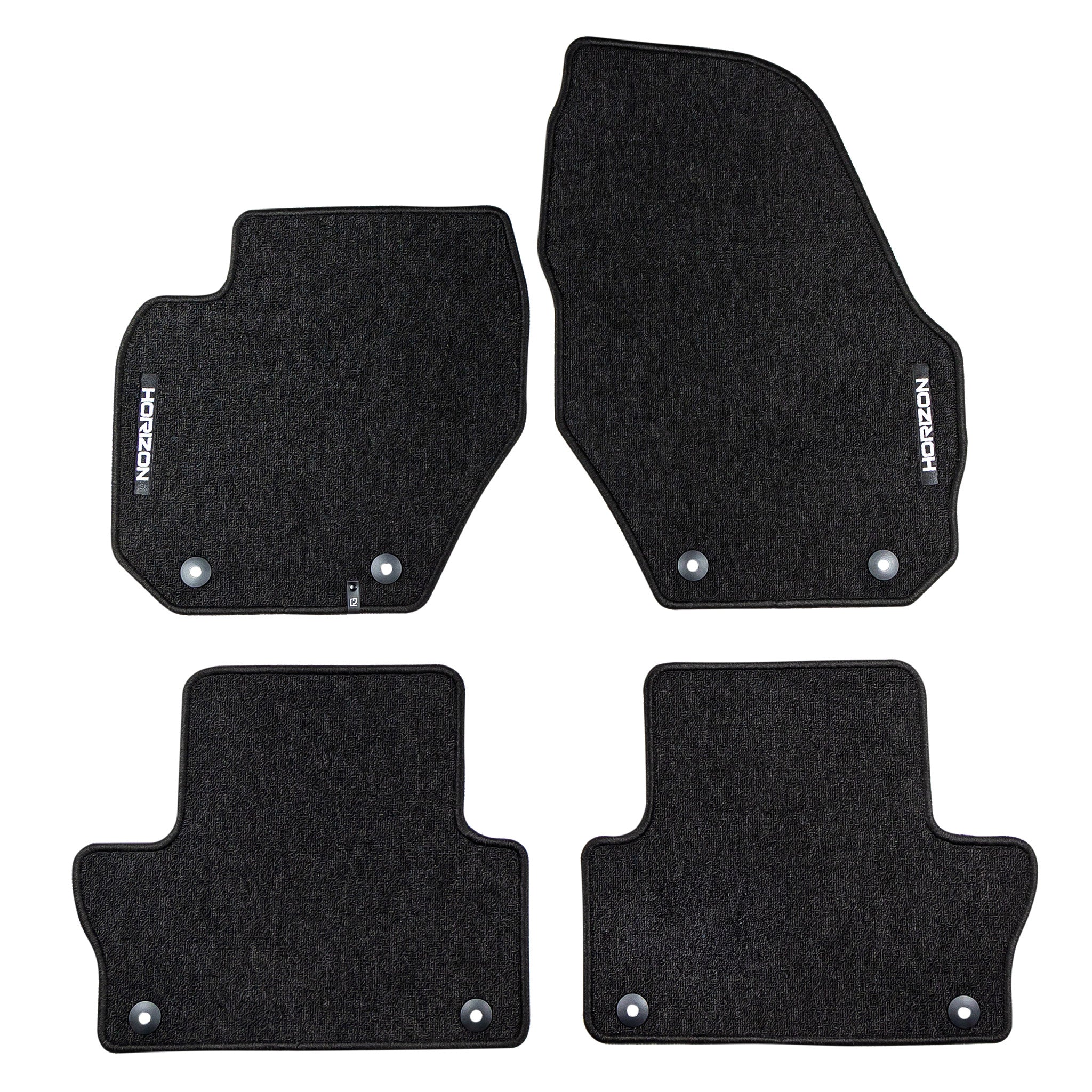 Tapis de Sol de Voiture pour Volvo XC60 I 2008-2014 Pre-FL Velours Noir 4Pcs