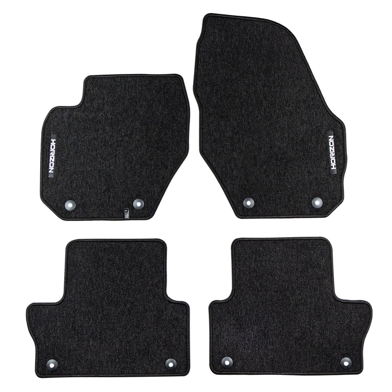 Tapis de Sol de Voiture pour Volvo XC60 I 2008-2014 Pre-FL Velours Noir 4Pcs