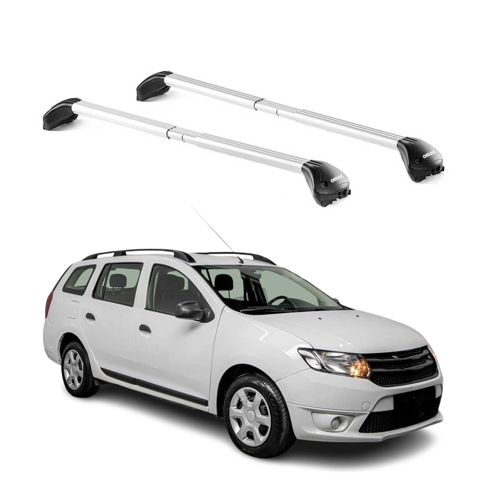 Barres de toit pour Dacia Logan MCV 2013-2020 5P Gris Argenté 2 pièces ABE