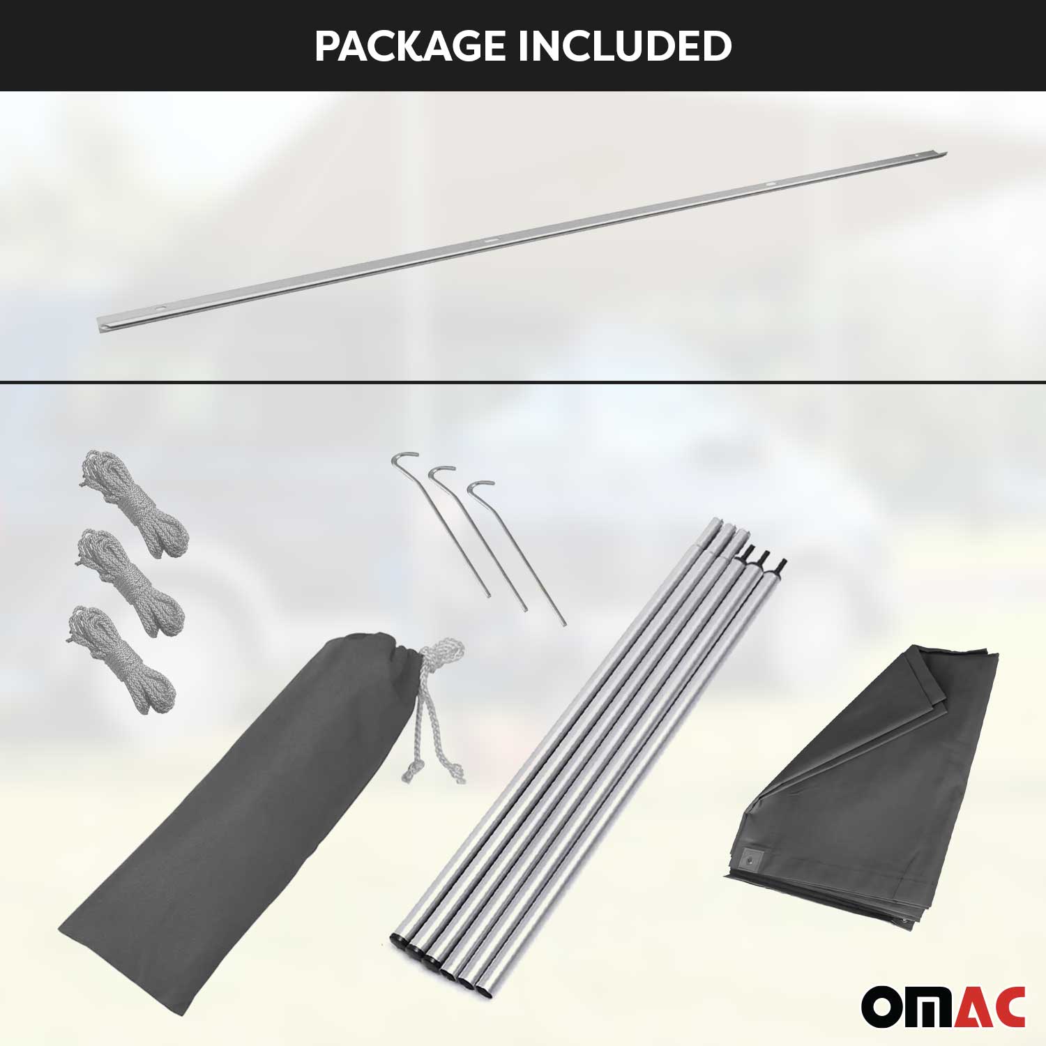 Rail d'auvent toit + tente pour Ford Transit Tourneo Custom V362 2013-2022 L2