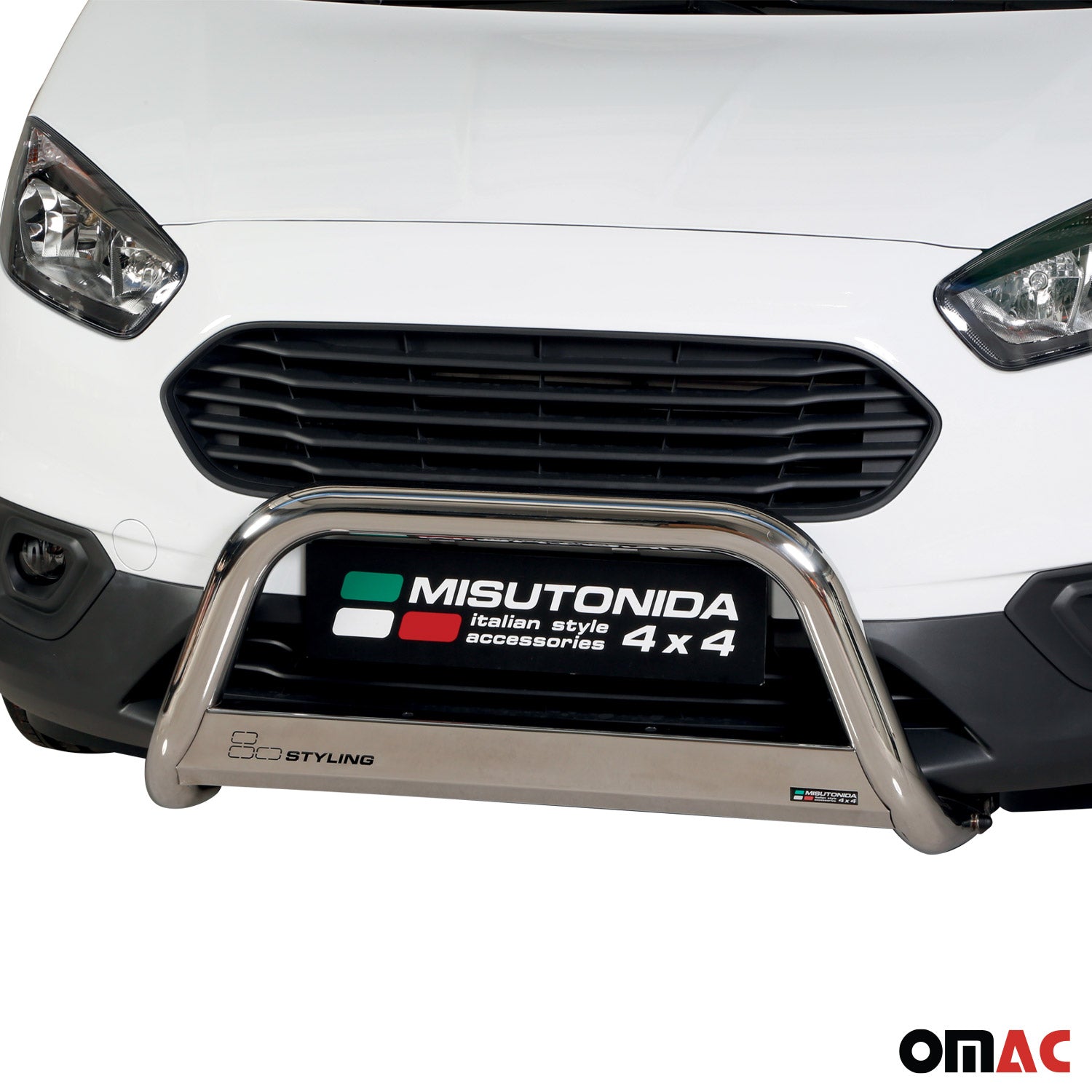 Pare-buffle Avant pour Ford Transit Courier 2018-2025 63 mm en Acier Gris