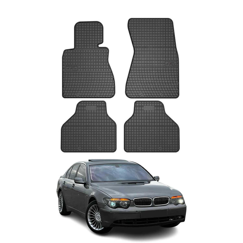 OMAC Tapis de sol pour BMW Série 7 E65 E66 E67 2001-2009 Noir en caoutchouc