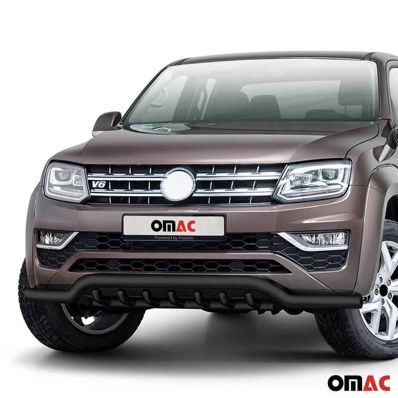 Pare-Buffle Avant Pour VW Amarok 2016-2020 Acier Inoxy Noir