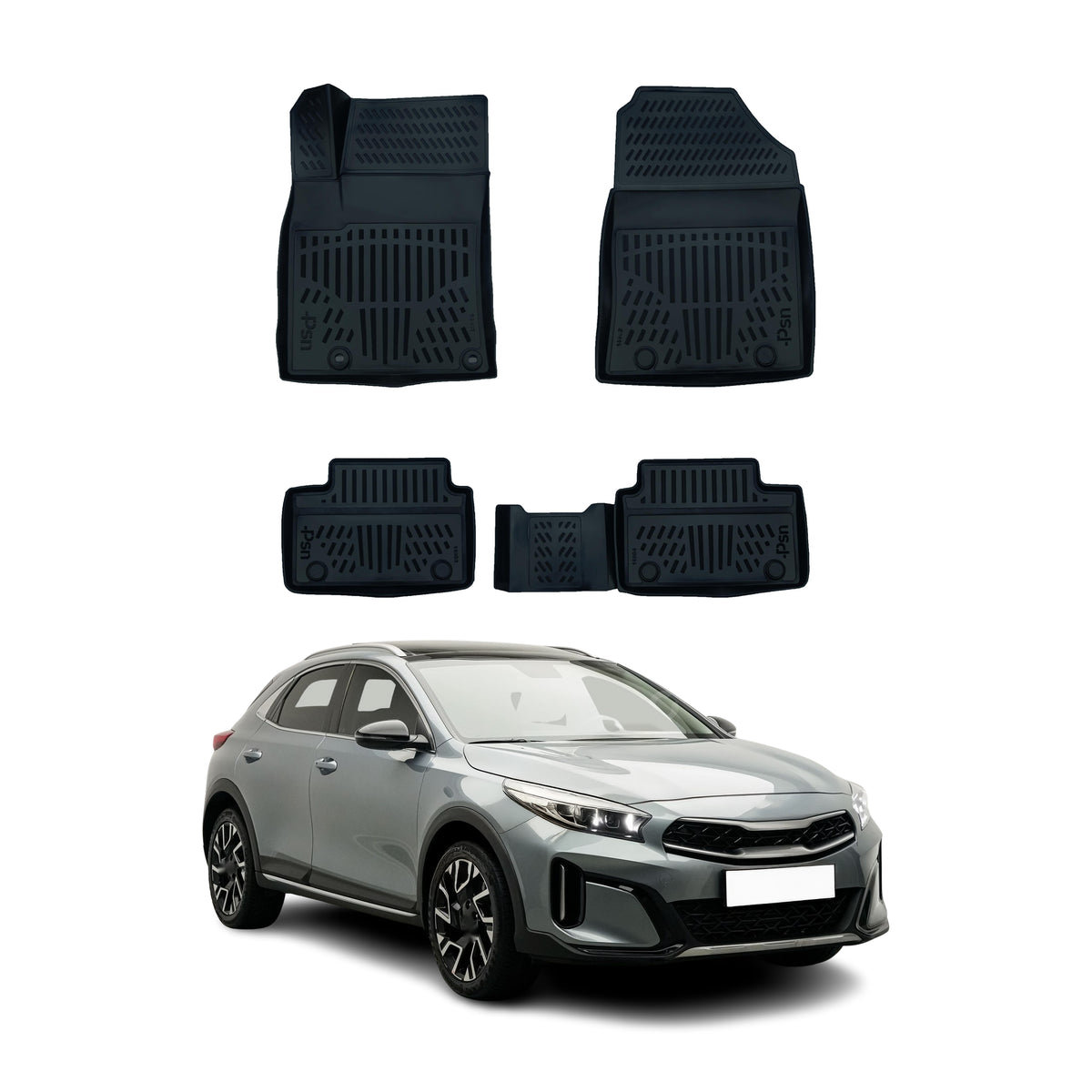 Tapis de sol pour Kia Xceed / Ceed 2019-2027 Noir 3D en Caoutchouc TPE 4Pcs