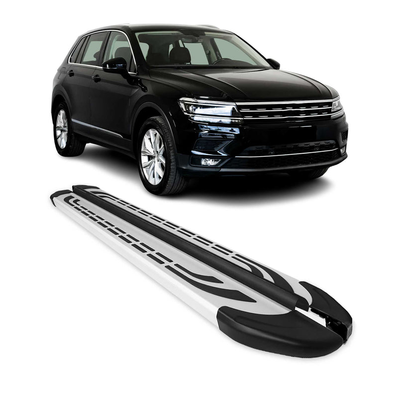 Marchepieds Latéraux pour VW Tiguan Allspace 2016-2024 Aluminium Gris 2Pcs