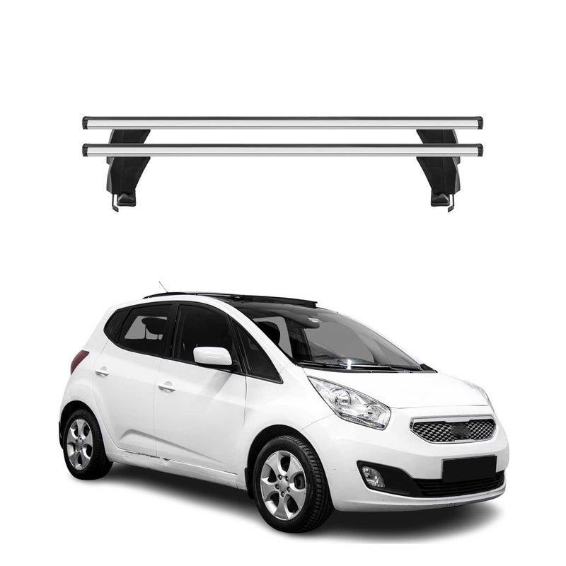 Menabo Barres de toit Transversales pour Kia Venga 2010-2014 Alu Gris ABE 2x