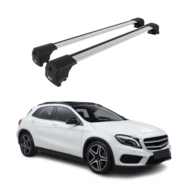 Barres De Toit Transversales pour Mercedes GLA 2014-2020 Aluminium Gris ABE