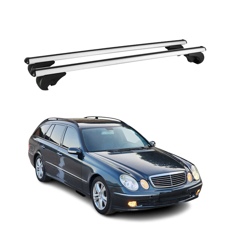 Barres de toit Transversales pour Mercedes Classe E S211 2003-2009 Alu Argent