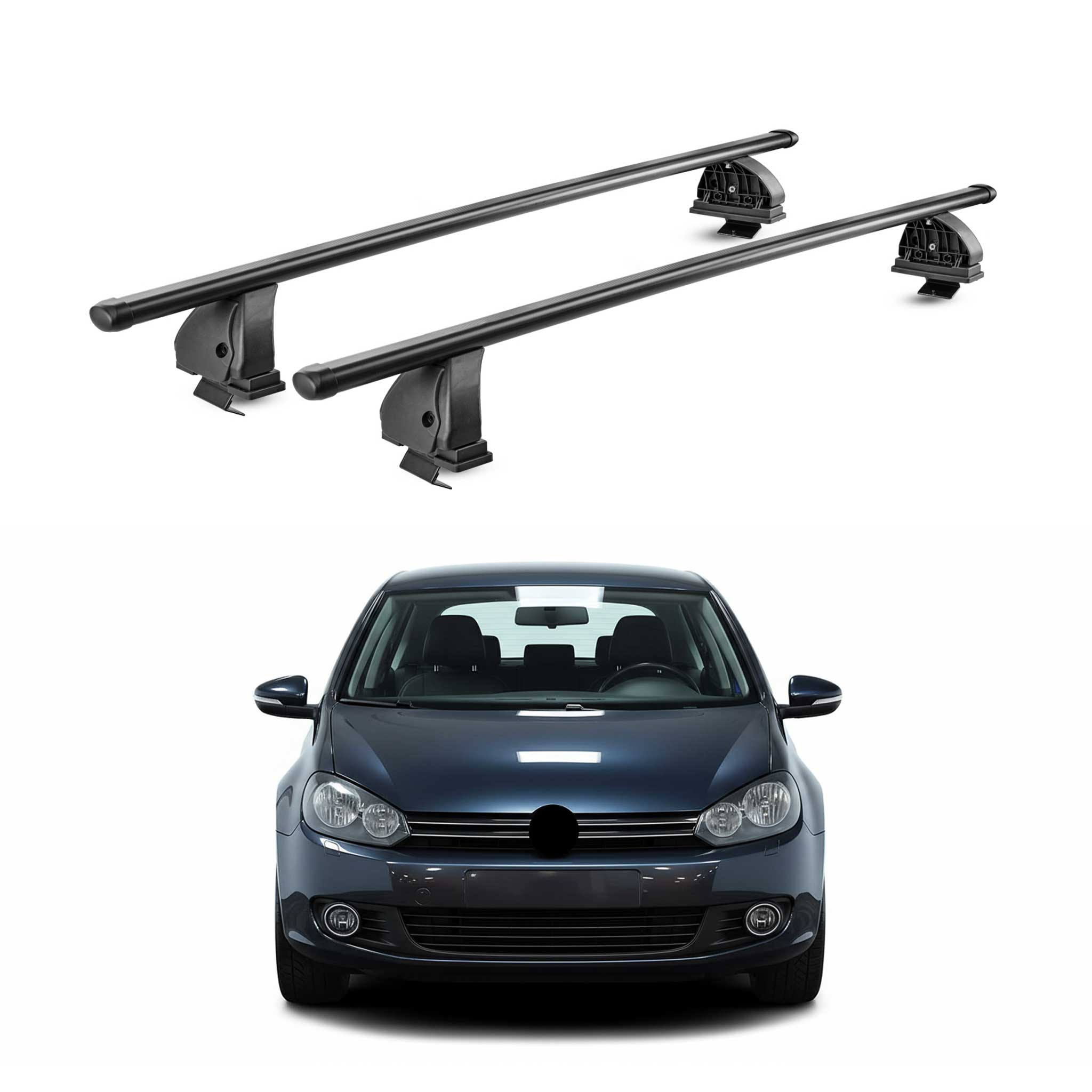 Barres de toit transversales acier pour VW Golf mk6 HB Break 2008-2012 5Portes