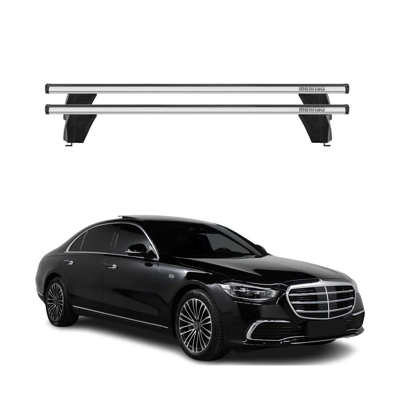 Menabo Barres de toit transversales pour Mercedes Classe S W223 2020-25 Alu Gris
