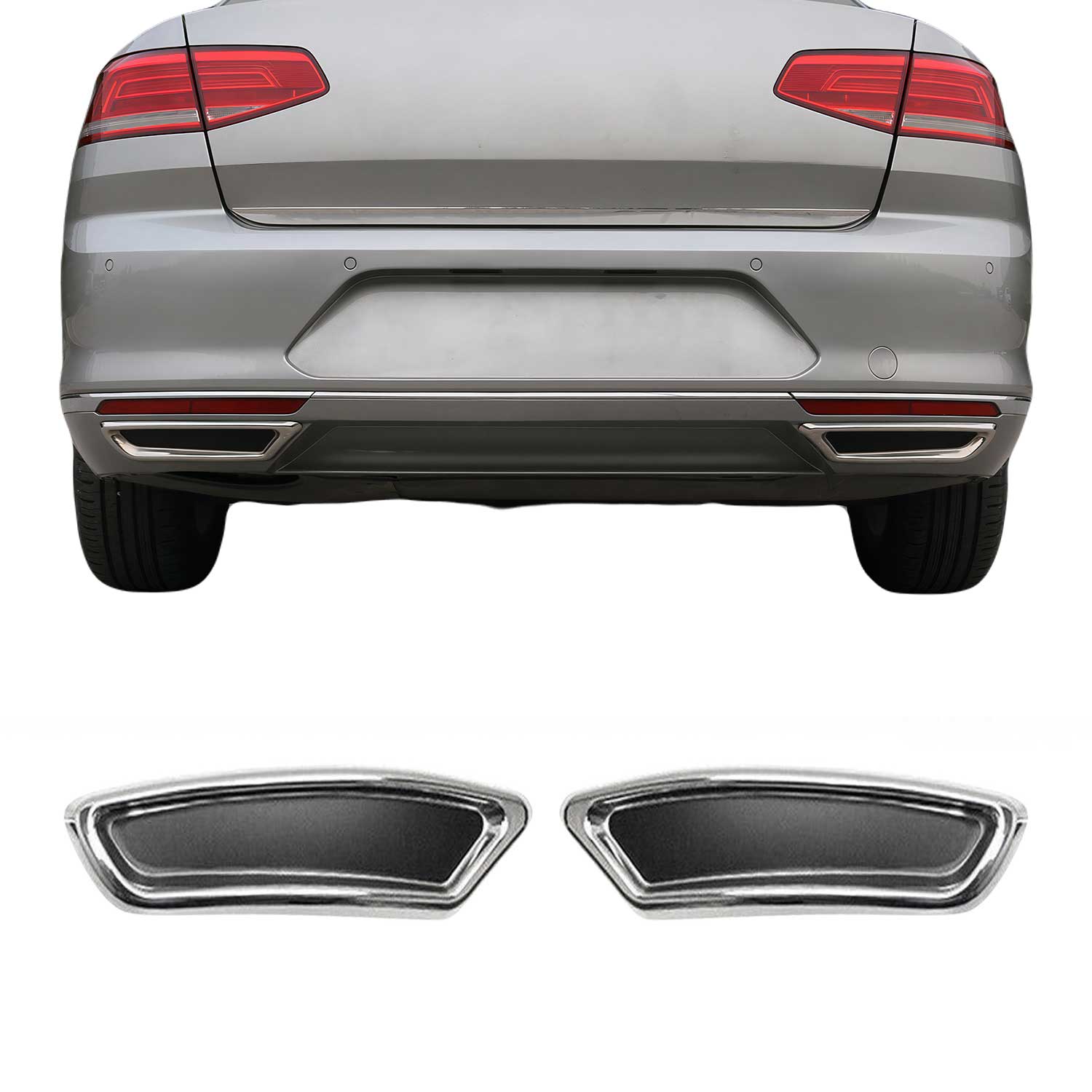 Embout d'échappement pour VW Passat B8 tout 2014-2019 en acier inoxydable Chromé