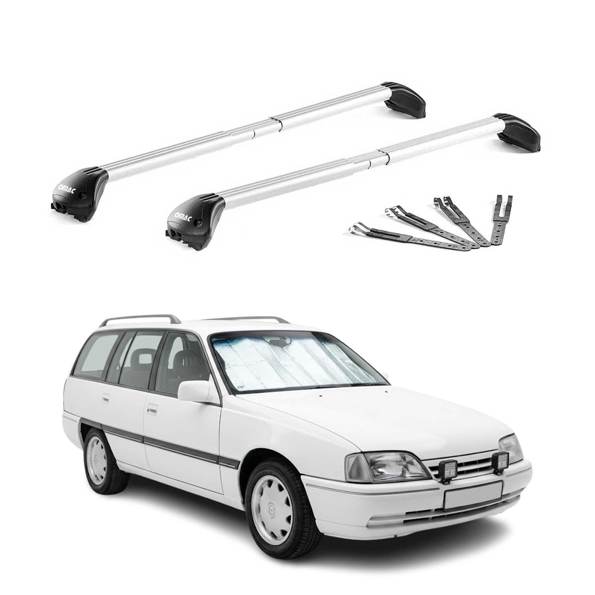 Barres de toit pour Opel Omega B Break 1994-2003 Alu Gris Argenté 2 pièces ABE