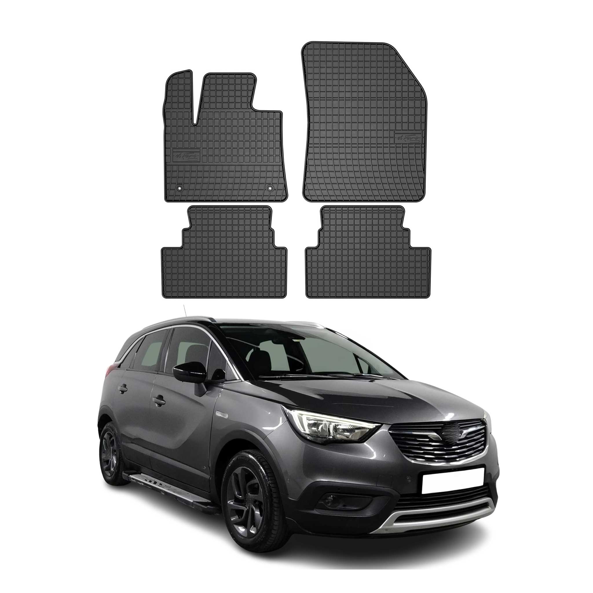 Tapis de Sol pour Opel Grandland X 2017-2024 Caoutchouc Noir