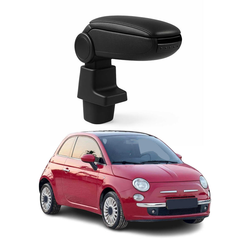 Accoudoir pour Fiat 500 500C 2007-2015 Vinyl Abs Noir