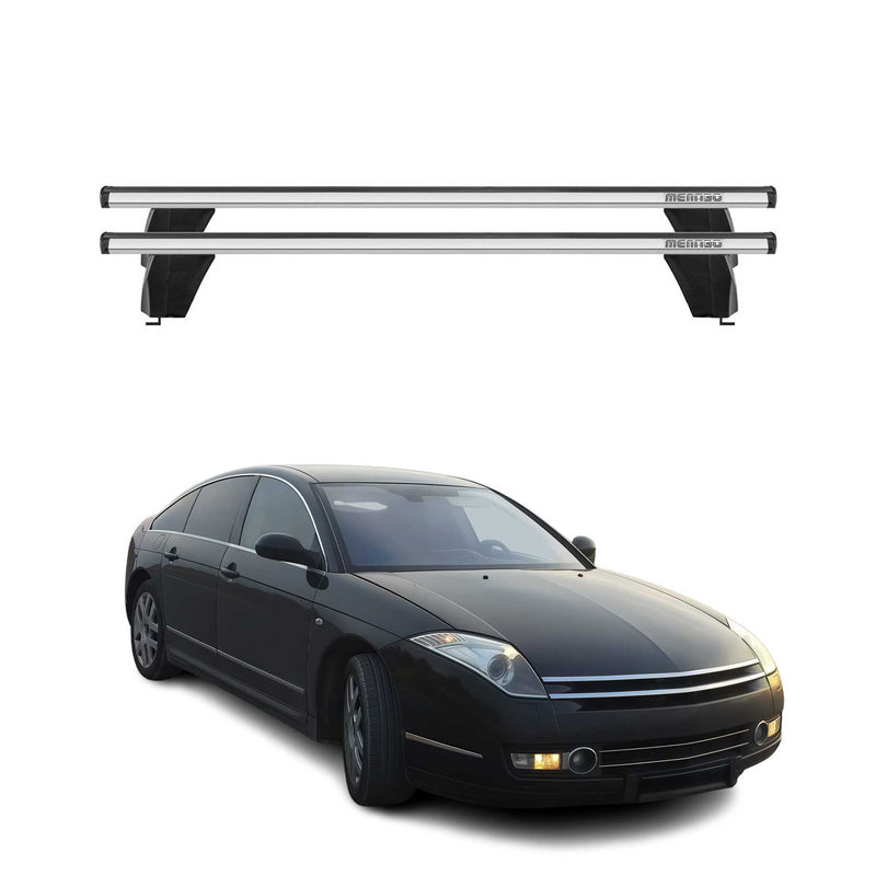 Menabo Barres de toit Transversales pour Citroen C6 2005-2012 Alu Gris ABE 2x