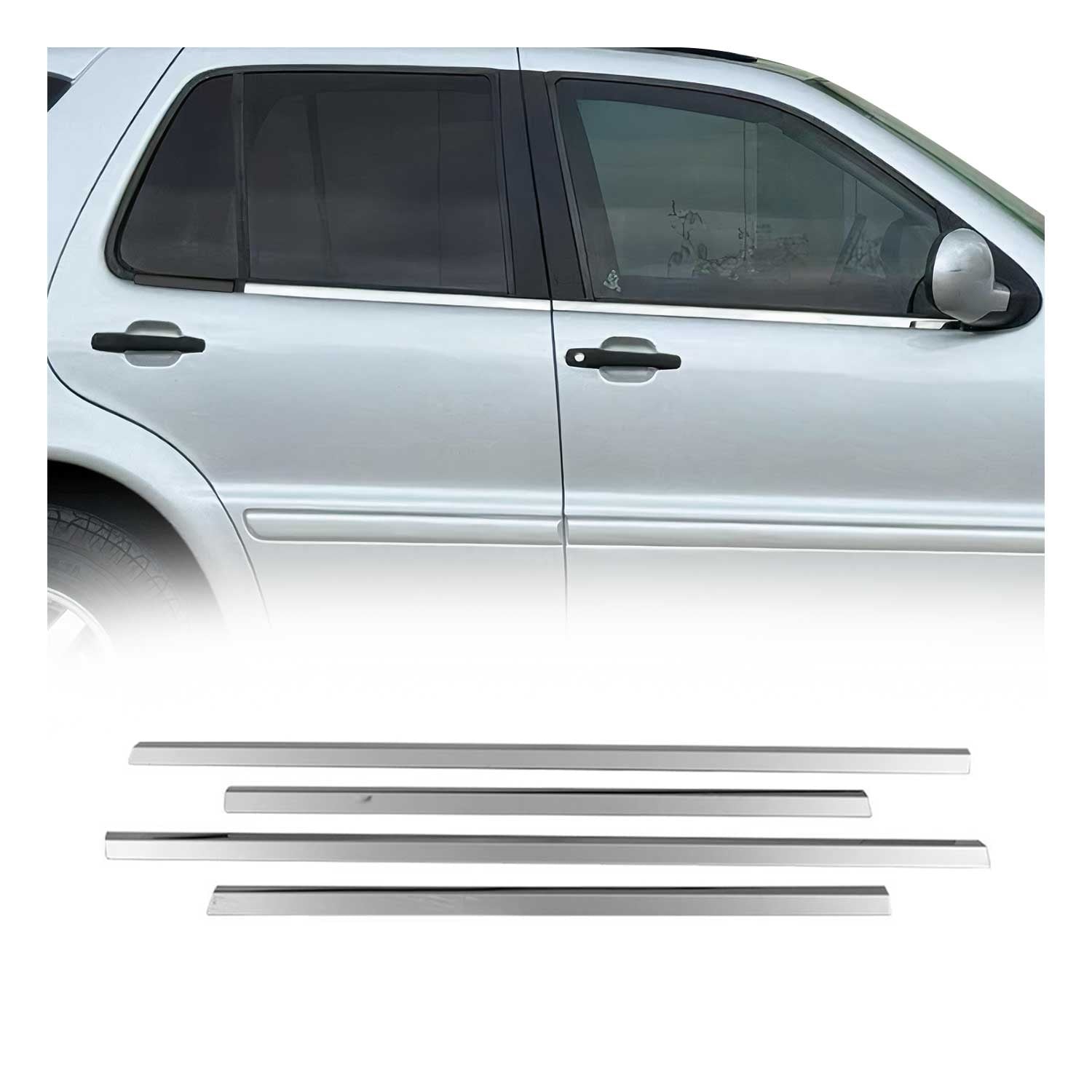 Garniture de Fenêtre pour Mercedes Classe M W163 SUV 1998-2005 Acier Inox 4Pcs