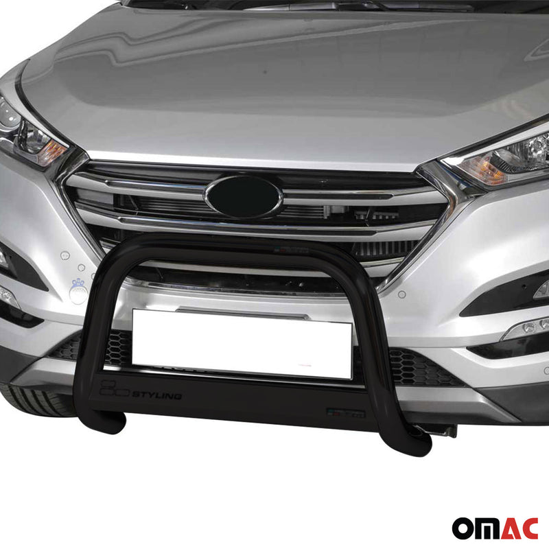 Pare-buffle Avant pour Hyundai Tucson 2015-2018 63 mm en Acier Noir