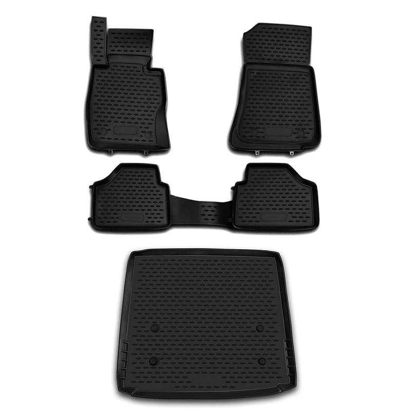 Kit Tapis de sol et coffre pour BMW X1 E84 2009-2015 en Caoutchouc TPE Noir