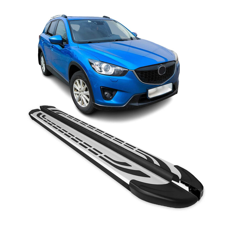 Marchepieds Latéraux pédale pour Mazda CX-5 2012-2017 Aluminium Gris Noir 2x
