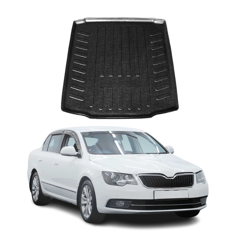 Tapis de Coffre pour Skoda Superb FL 2013-2022 en TPE Noir