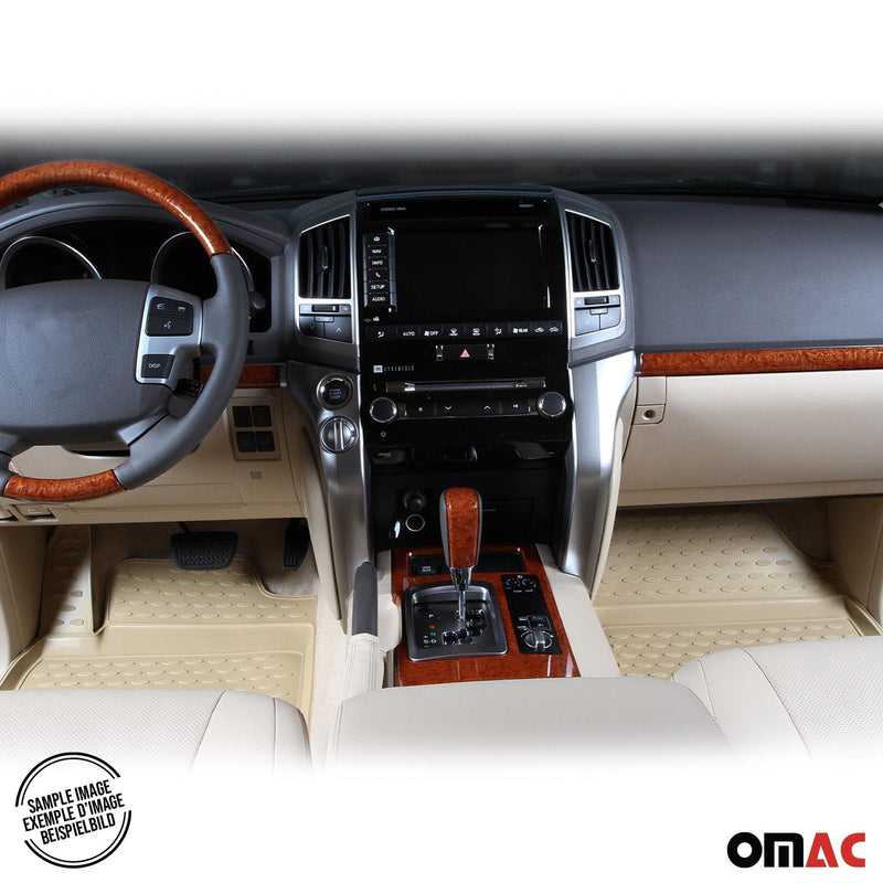 OMAC 3D Tapis de sol pour Audi A4 B8 Berline Break Allroad 2007-2016 TPE Beige