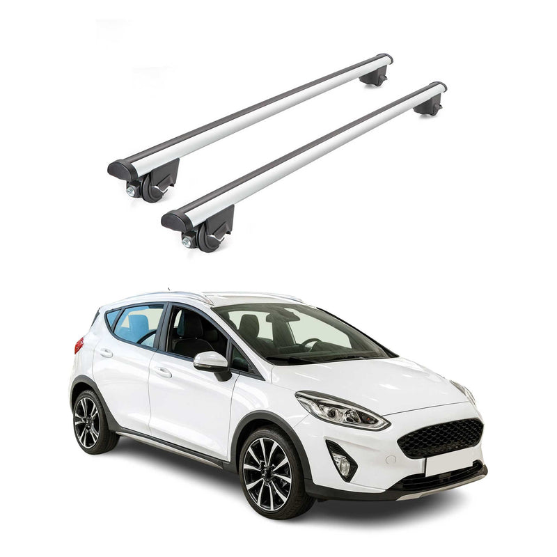 Barres de toit transversales pour Ford Fiesta Active 2017-2021 2 pcs en Alu gris TÜV ABE