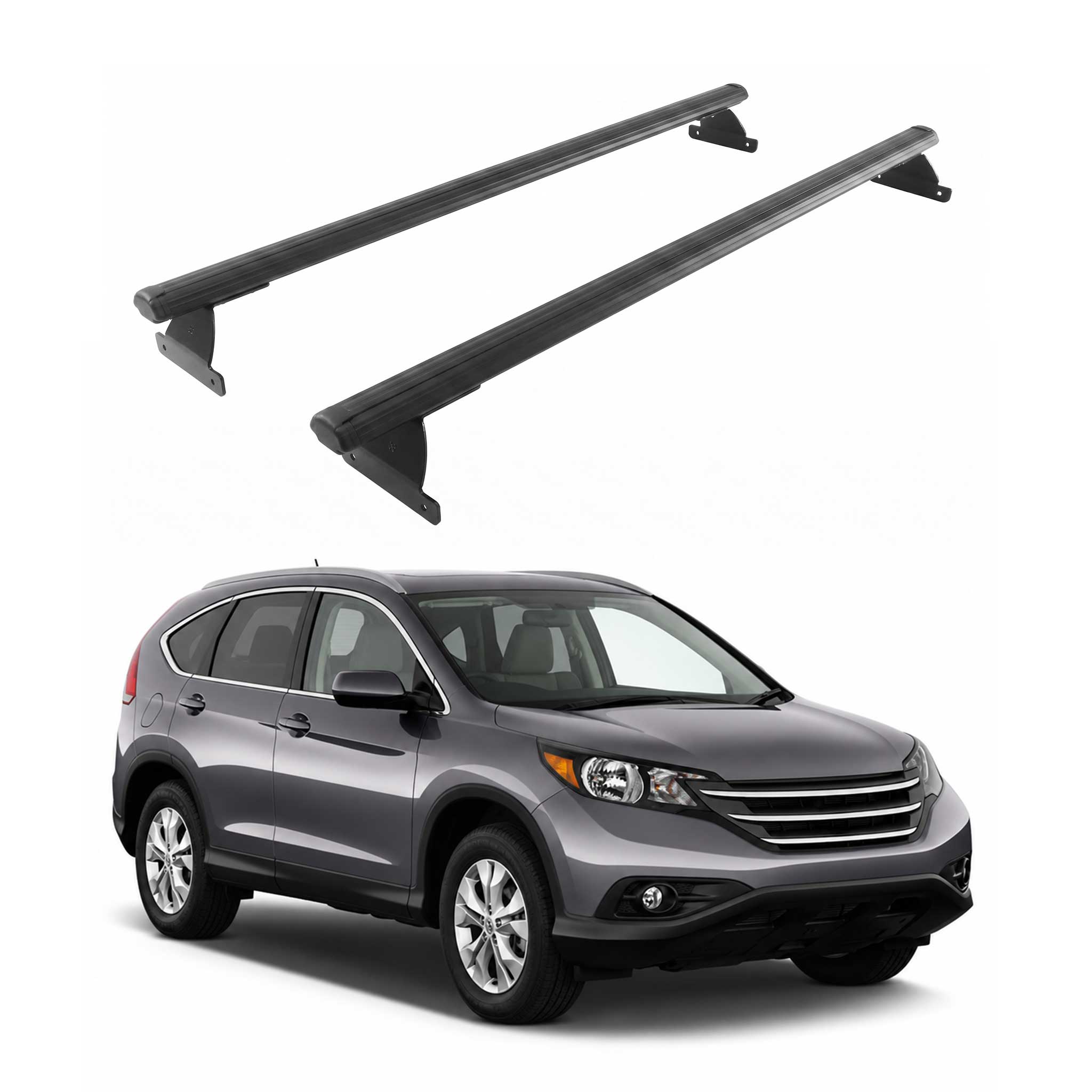Barres De Toit Transversales Pour Honda CR-V IV 2013-2018 Noir en Aluminium
