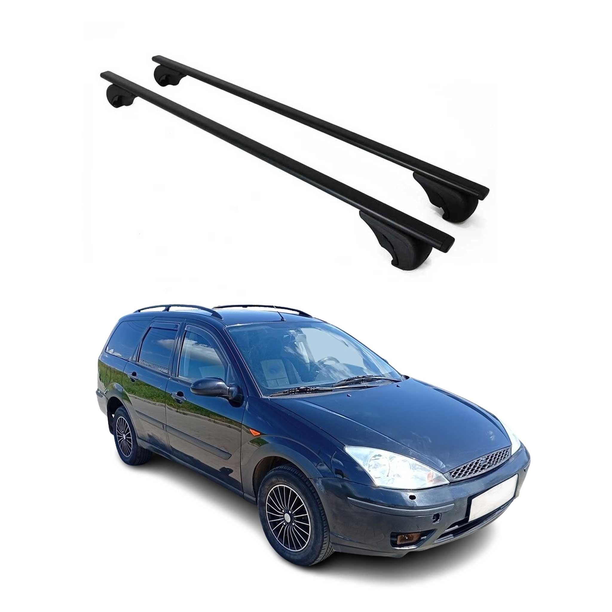 Barres de toit Transversales pour Ford Focus Turnier 1998-2005 Fer Noir