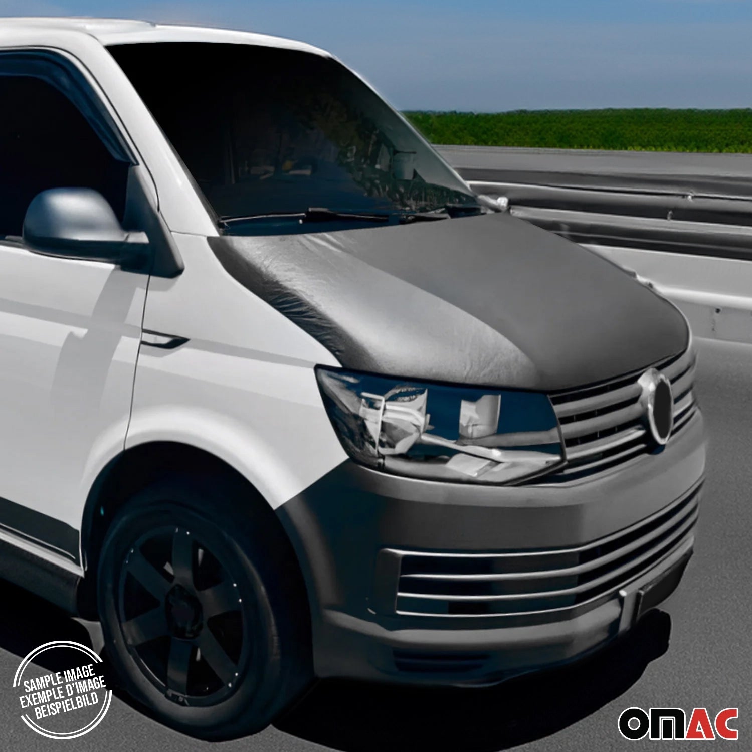 Protège Capot pour Ford Transit 2015-2026 Masque de voiture vinyle Noir complète