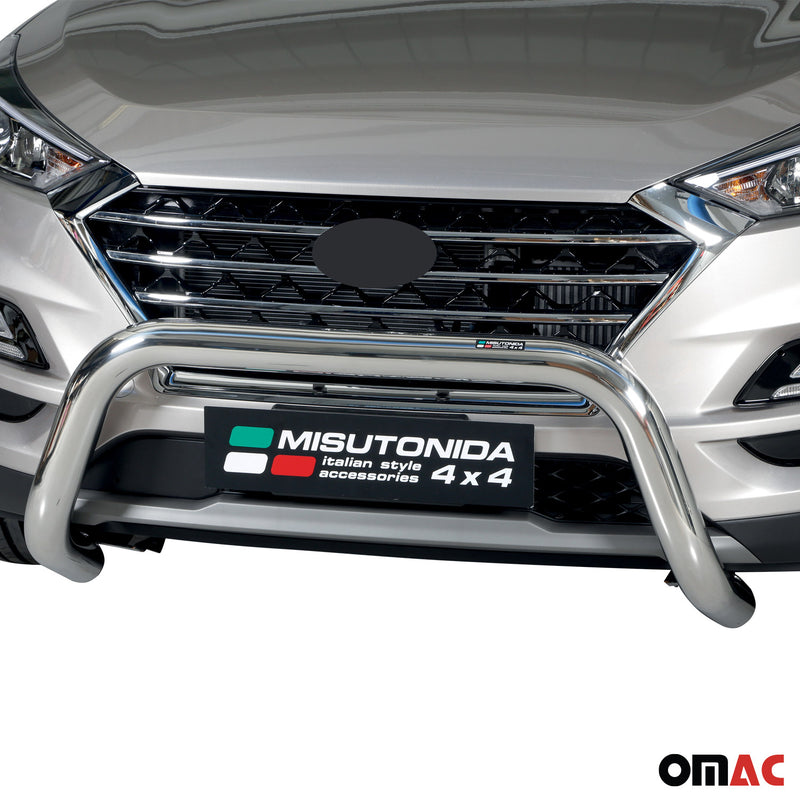 Pare-buffle Avant pour Hyundai Tucson 2018-2021 76 mm en Acier Gris