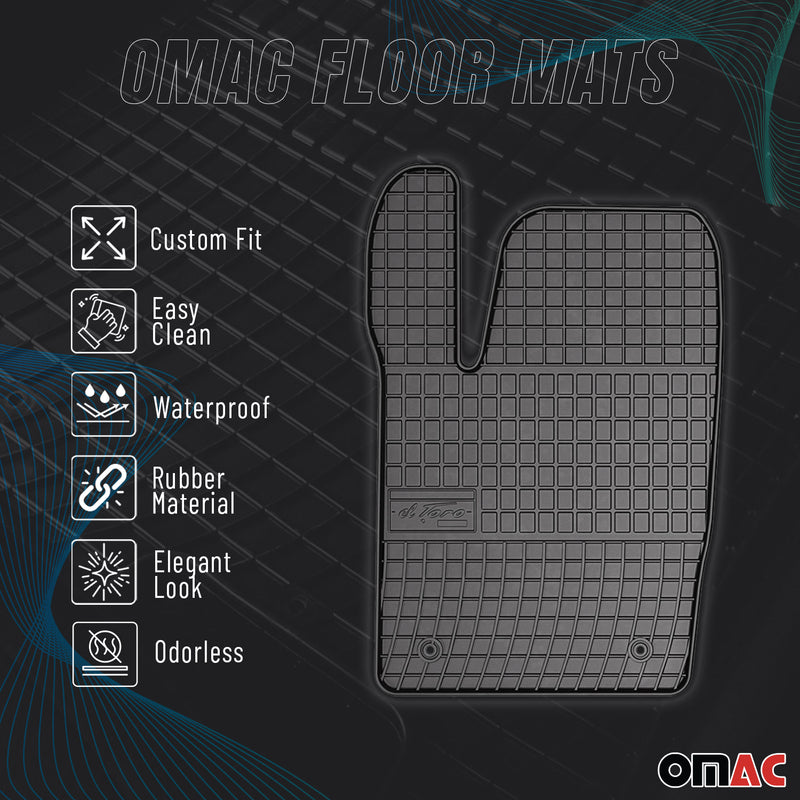 Tapis de Sol pour Fiat Qubo 2008-2024 OMAC 3D Convient à 1ème rangée Noir 2x