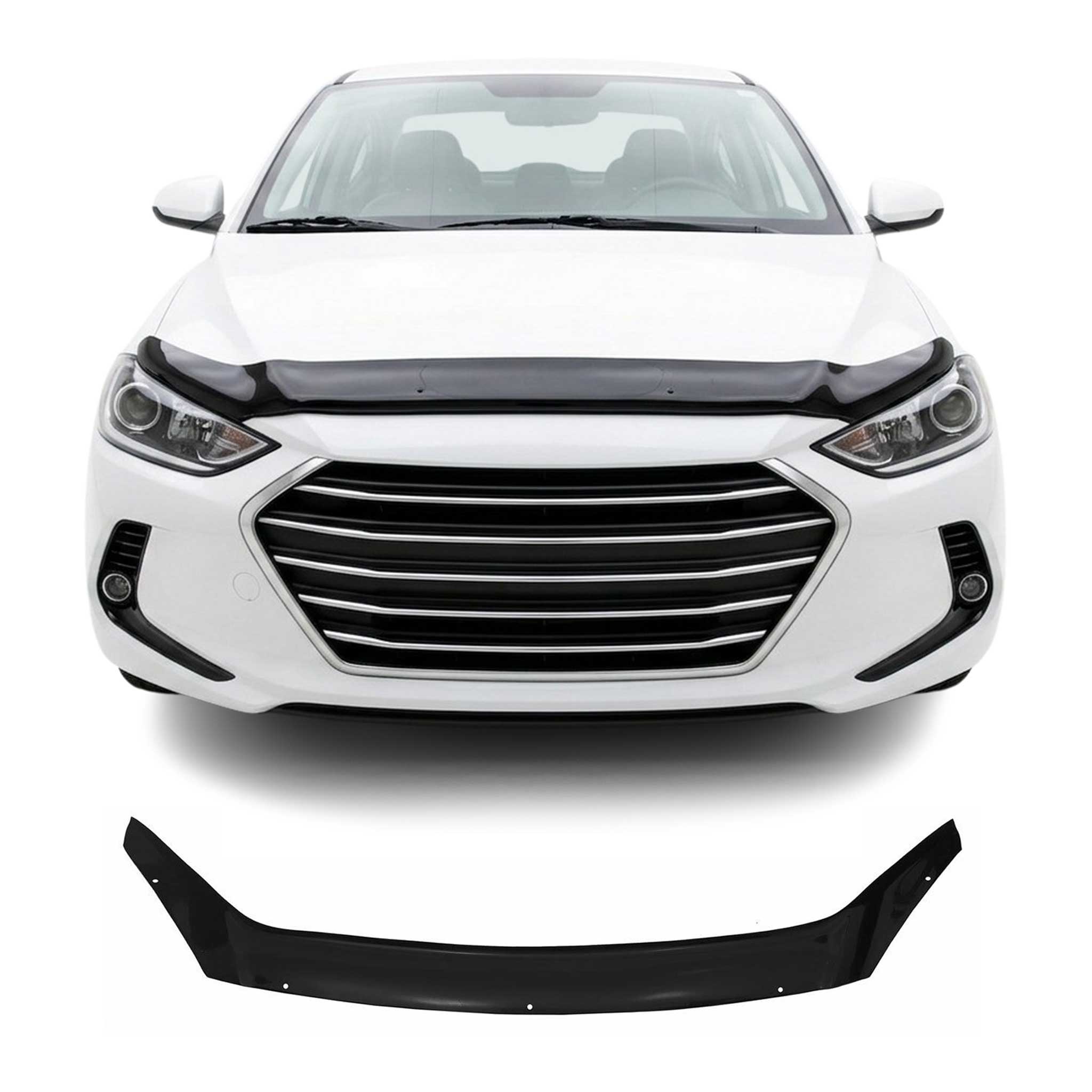 Deflecteurs d'air capot de voiture pour Hyundai Elantra 2015-2017 Acrylique Noir