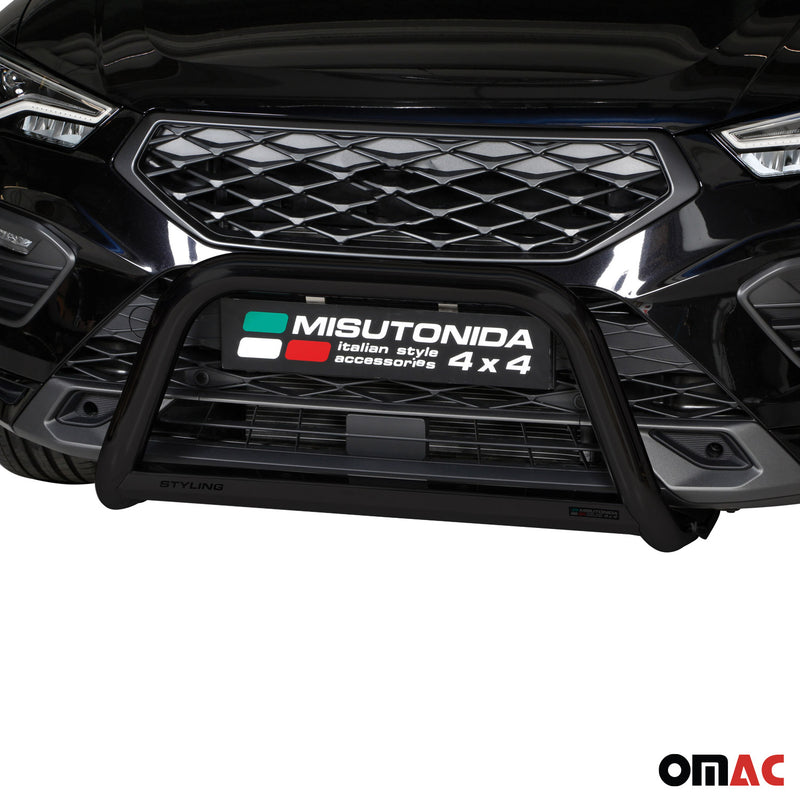 Pare-buffle Avant pour Seat Ateca 2021-2025 63mm en Acier Inoxydable Noir