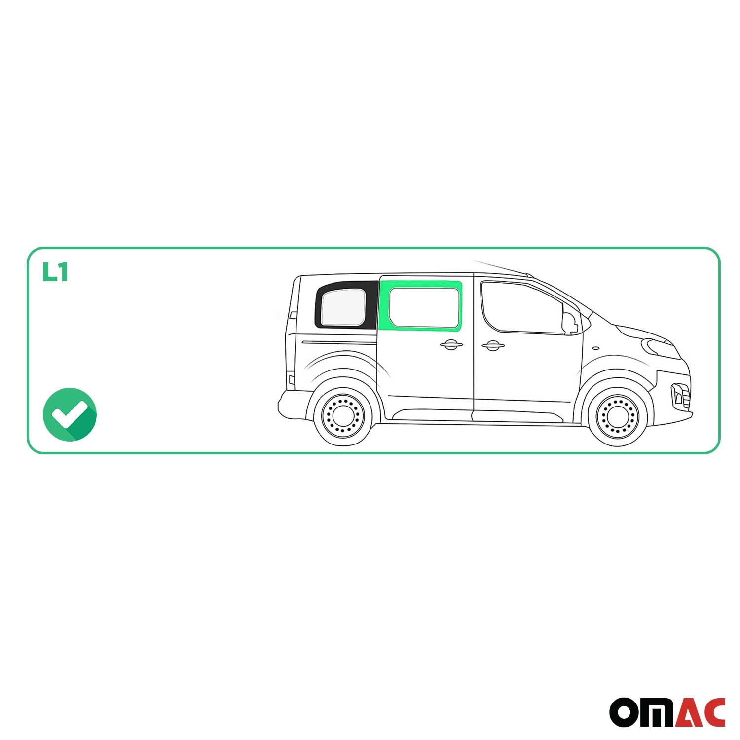 Vitre de Porte pour Peugeot Expert Traveller 2017-2024 L1 Avant Droit Verre fixe