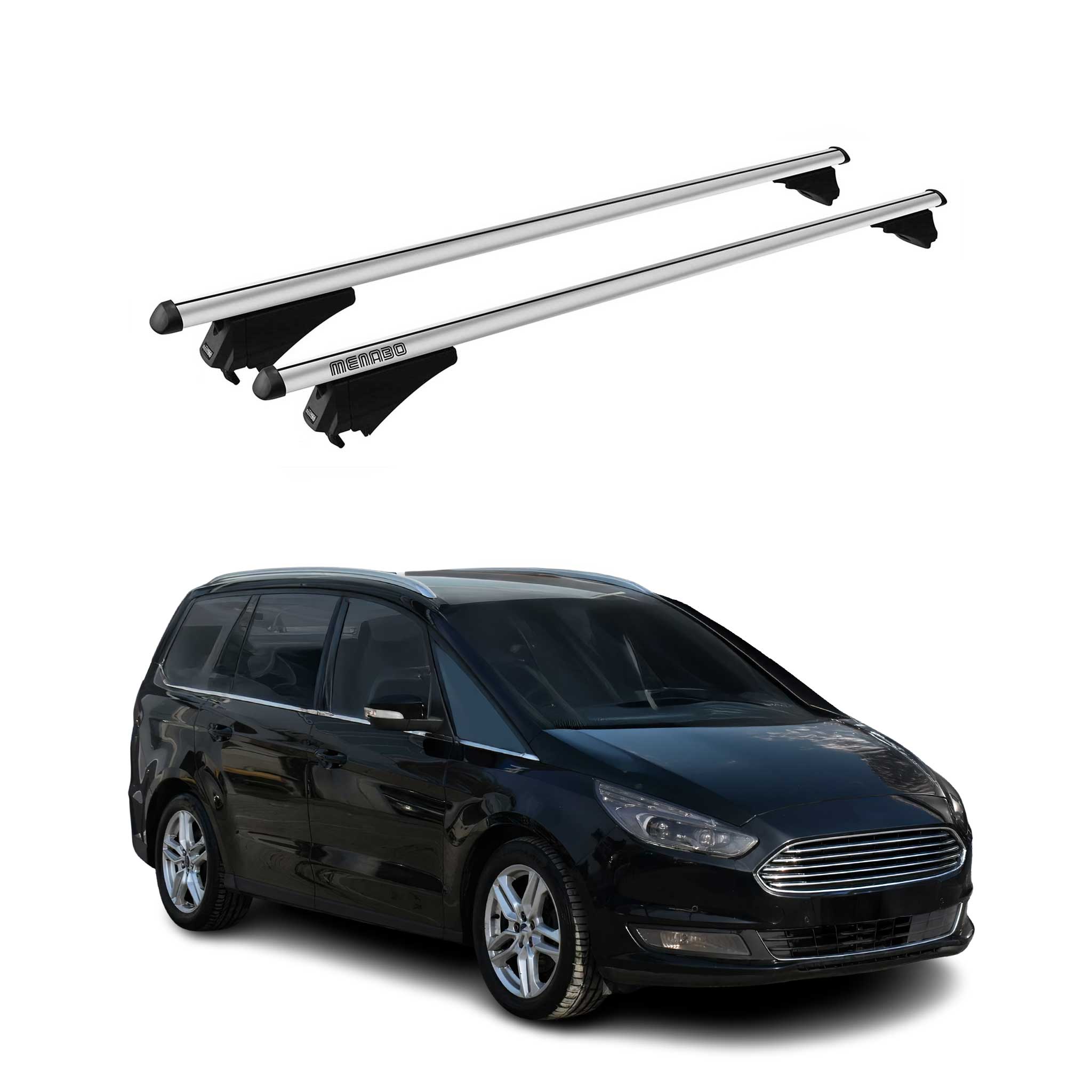 Tiger Barres de toit transversales pour Ford Galaxy 2015-2023 Aluminium Gris 2x