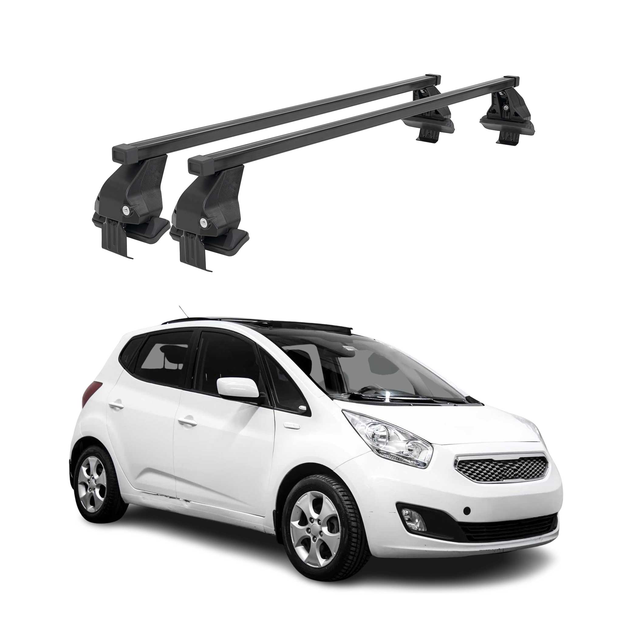 Barres Transversales Menabo pour Kia Venga 2010-2014 Noir