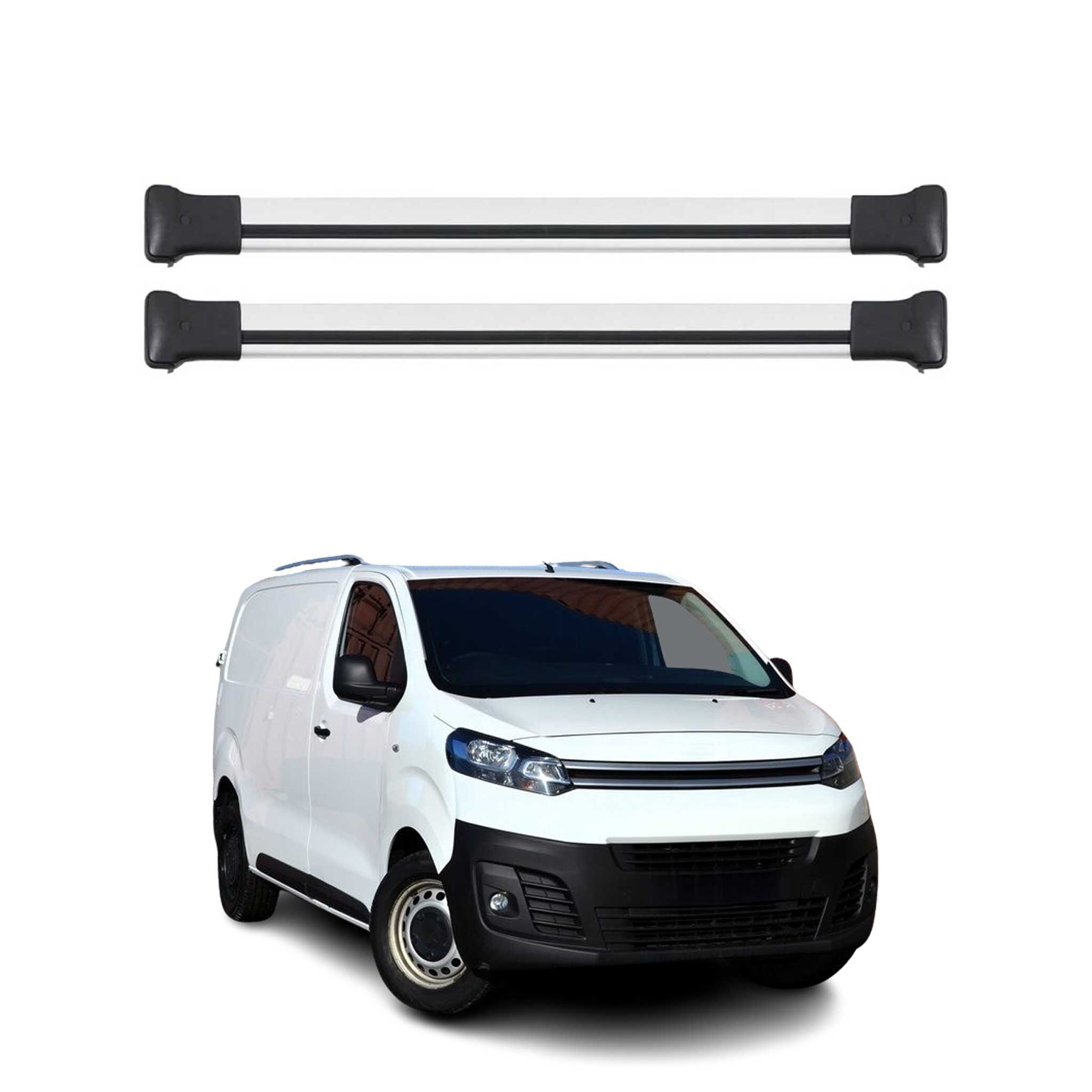 Barres de toit transversales pour Citroen Jumpy 2016-2025 Aluminium Gris